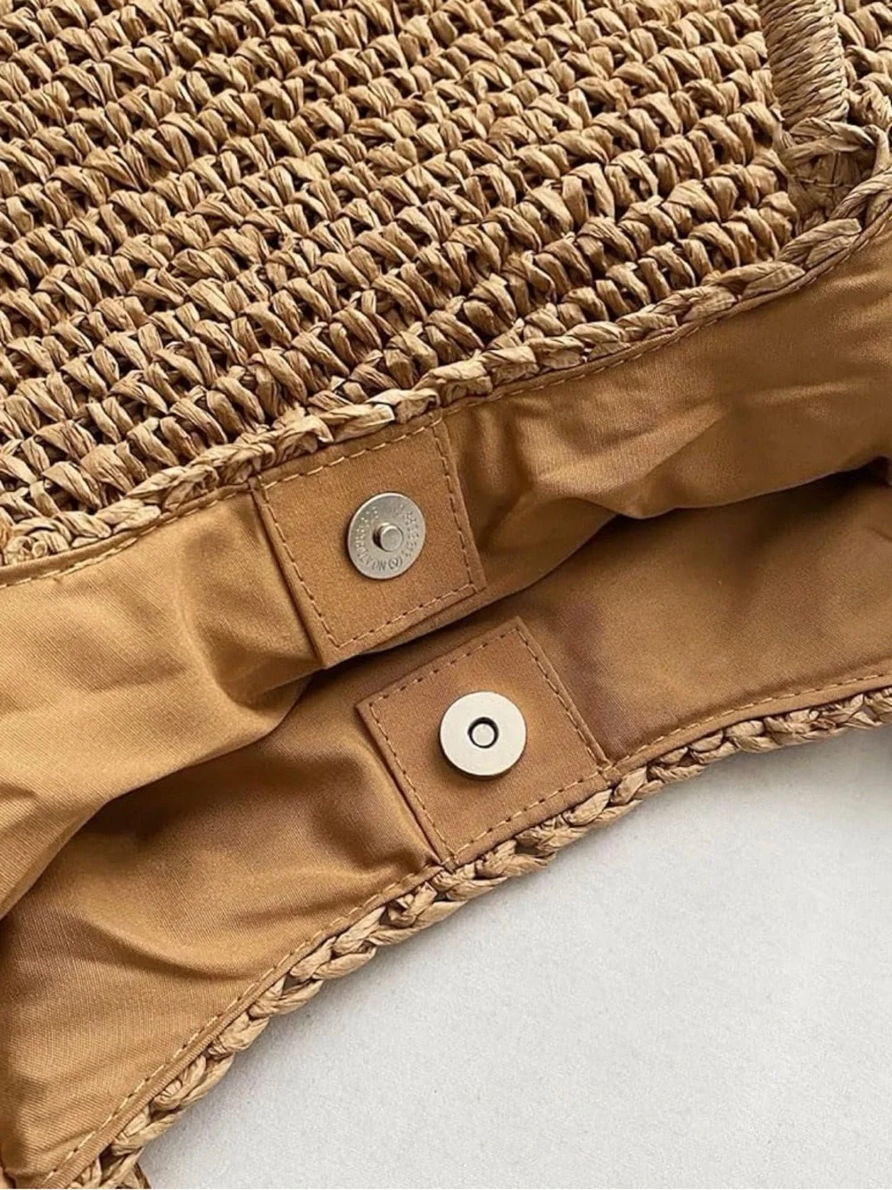 Woven Straw Tote Bag in Natural Tan